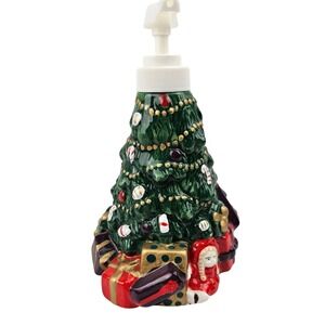 Allure 1996 Christmas Tree Ceramic Soap Dispenser‎ Holiday Decor